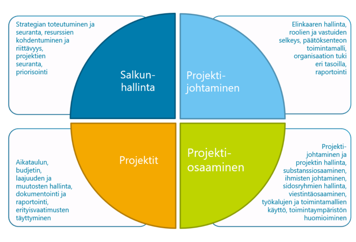 Projektitoiminnan laadun neljä teemaa_Valtori